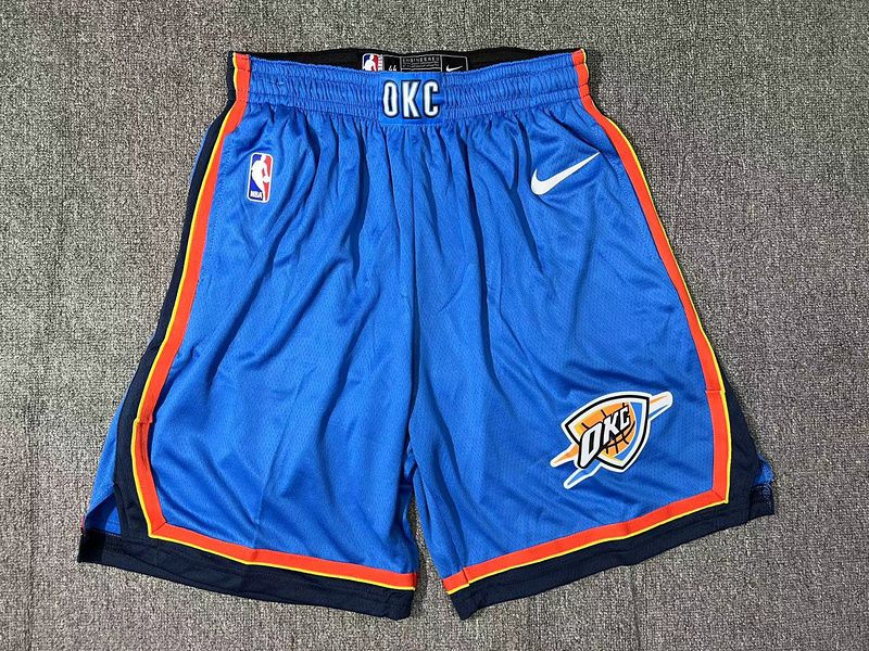 2025 Men NBA Oklahoma City Thunder Shorts Nike Blue-0
